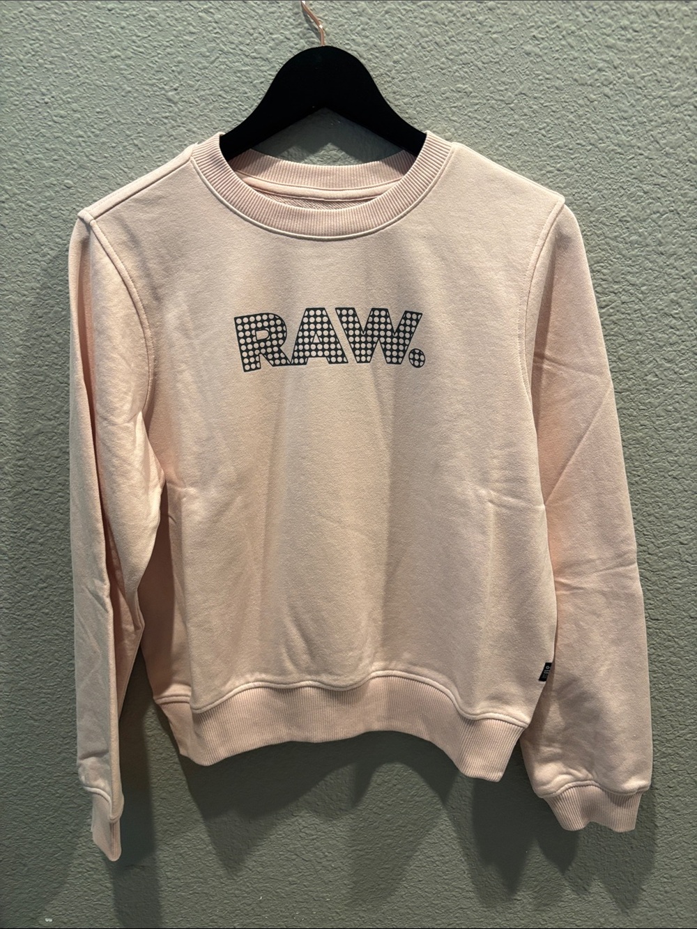 G-Star RAW Light Pink Crewneck Sweatshirt with Stud-Style Logo